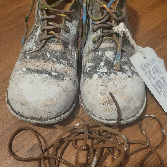 Original magnolia pearl "Trent painter boots"Sold out on site. Worn 3 times. - Picture 3 of 15